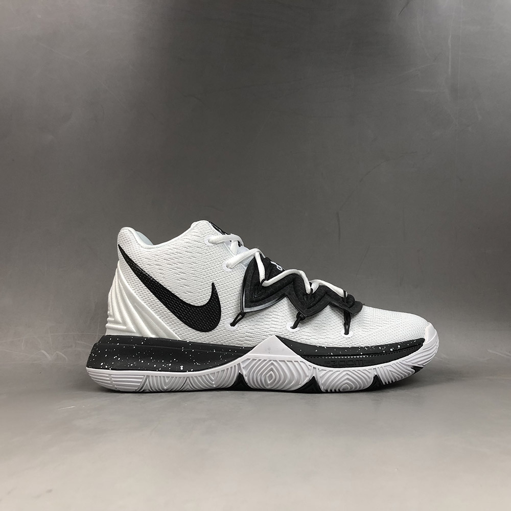 kyrie 5 white and black
