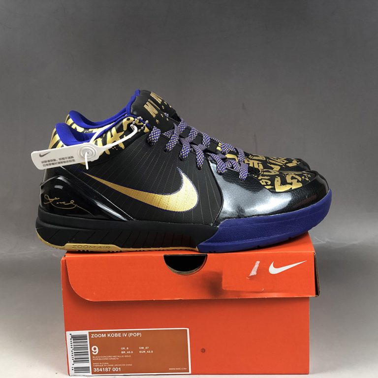 Nike Zoom Kobe 4 (Pop) “Finals” Black/Metallic Gold-Concord – The Sole Line