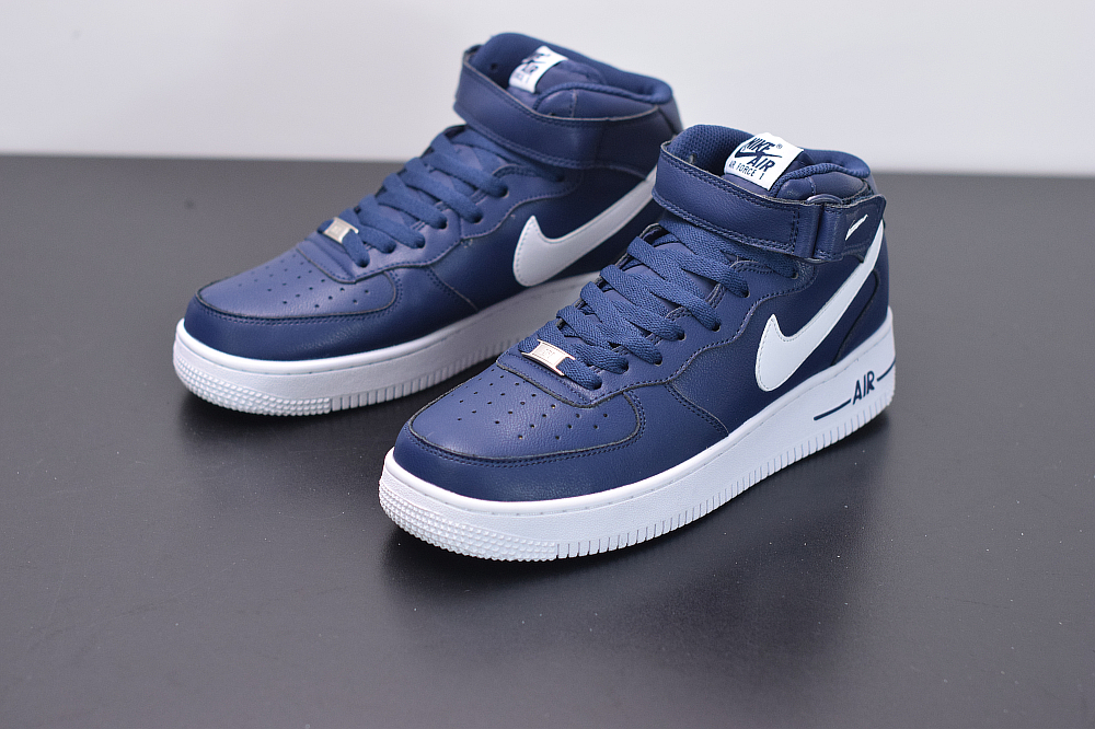 navy blue and white nike air force 1
