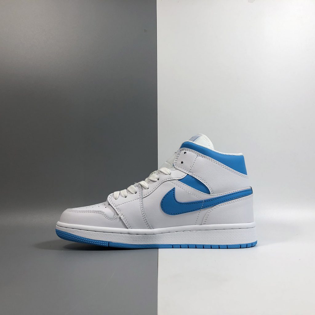 Air Jordan 1 Mid ‘UNC’ White/Light Blue For Sale – The Sole Line