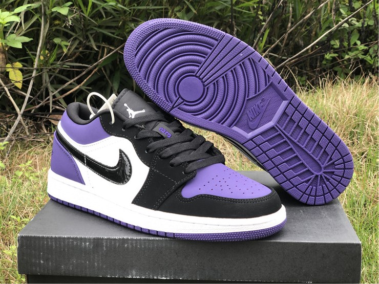 Air Jordan 1 Low White/Black Court Purple For Sale The Sole Line