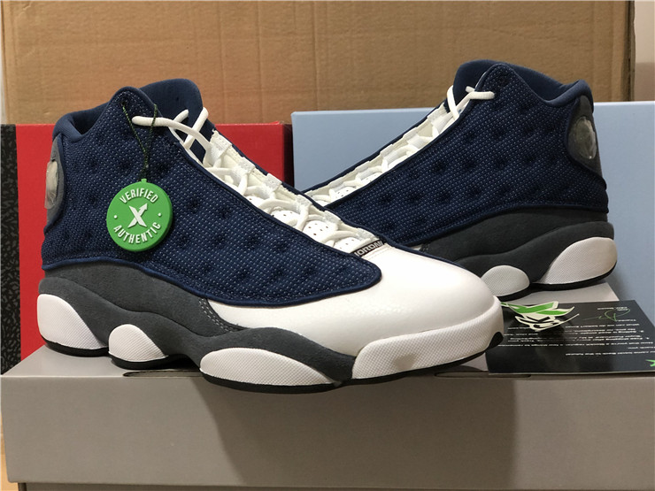 jordan 13 navy blue and white