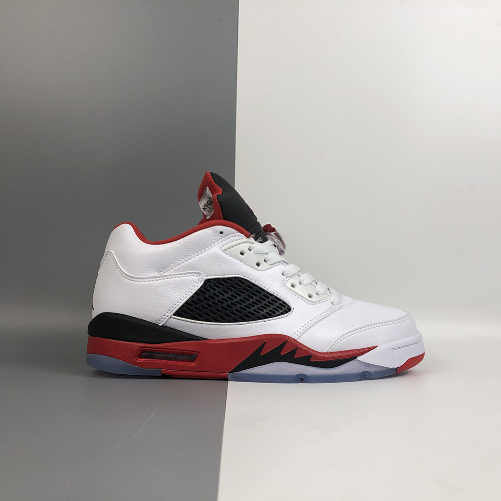 Air Jordan 5 Retro Low White/Fire Red 