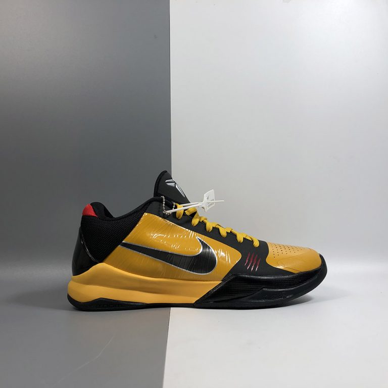 Nike Zoom Kobe 5 “bruce Lee” Del Sol Black-metallic Silver-varsity Red 