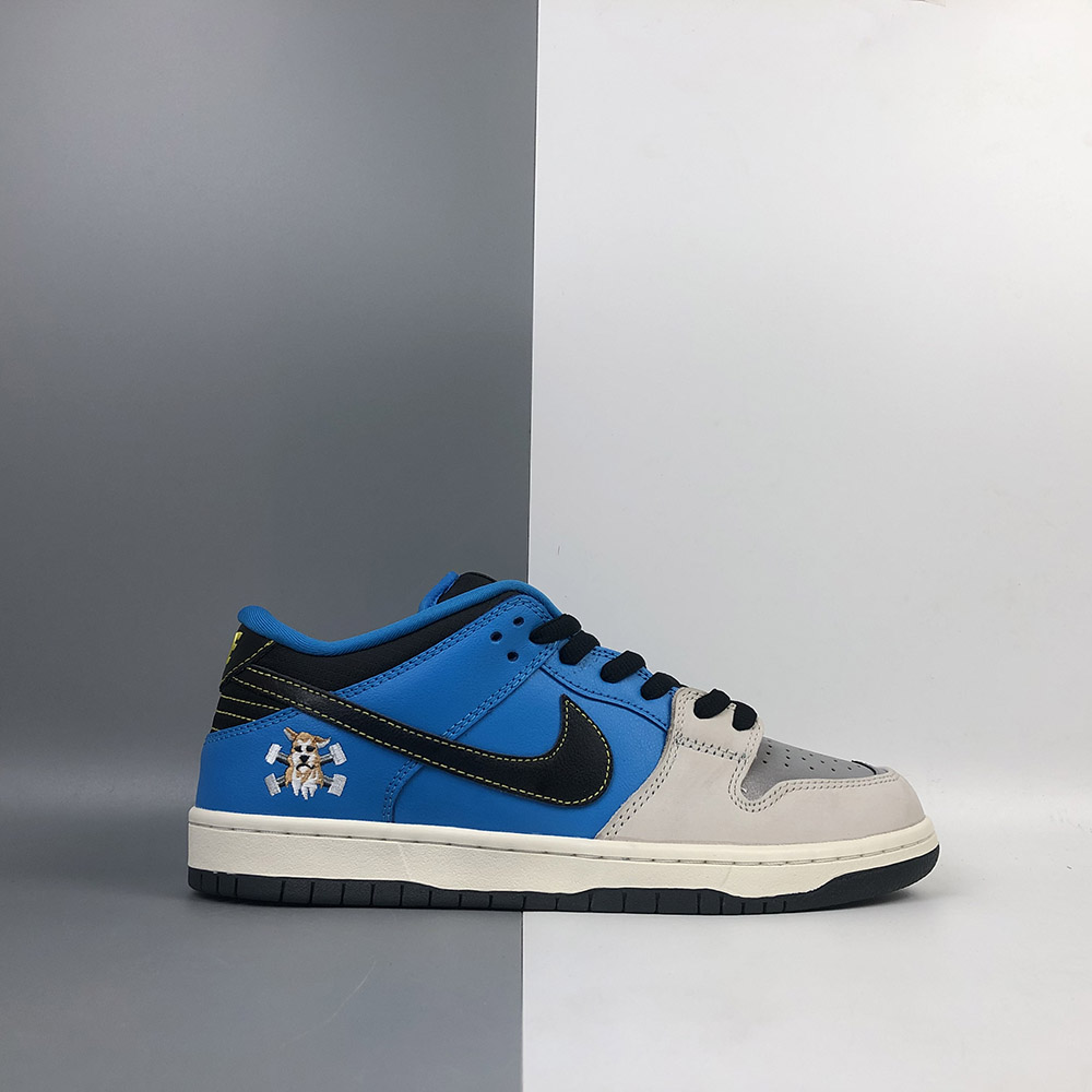 nike dunk low blue and white