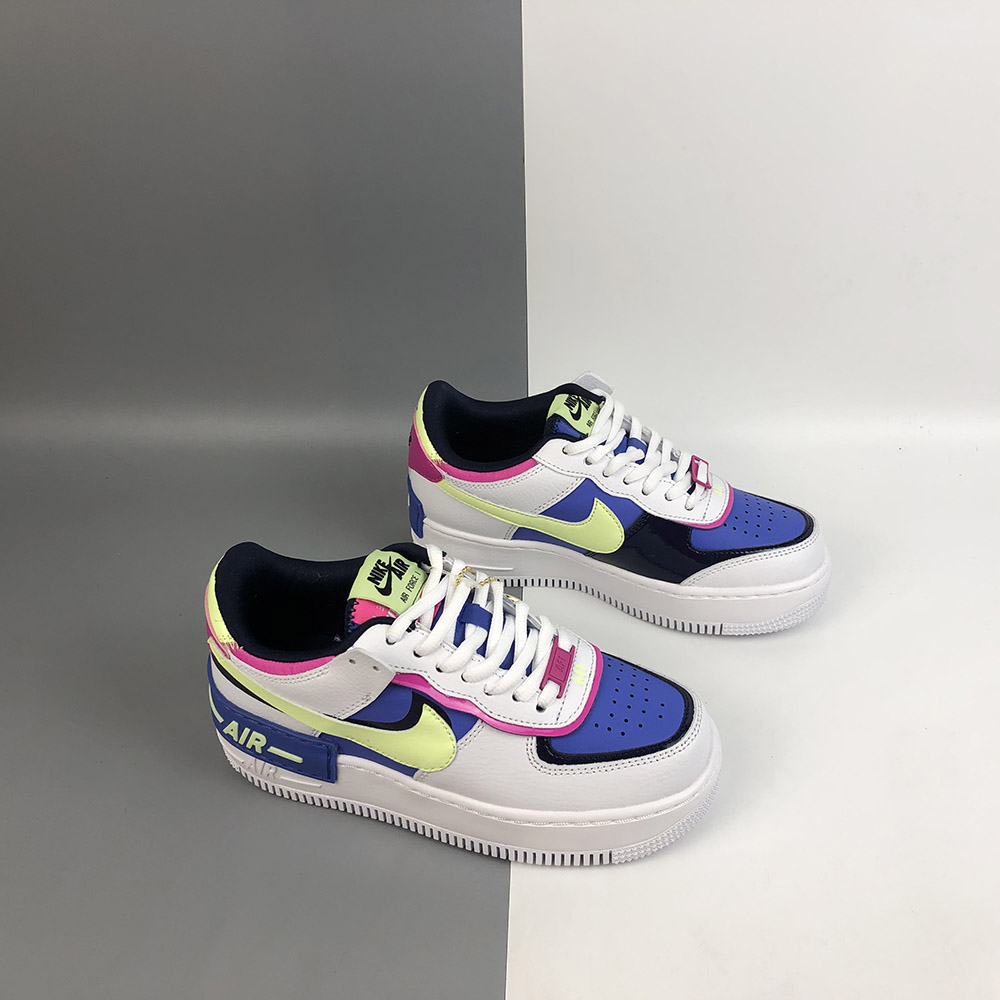 air force 1 shadow white barely volt sapphire fire pink