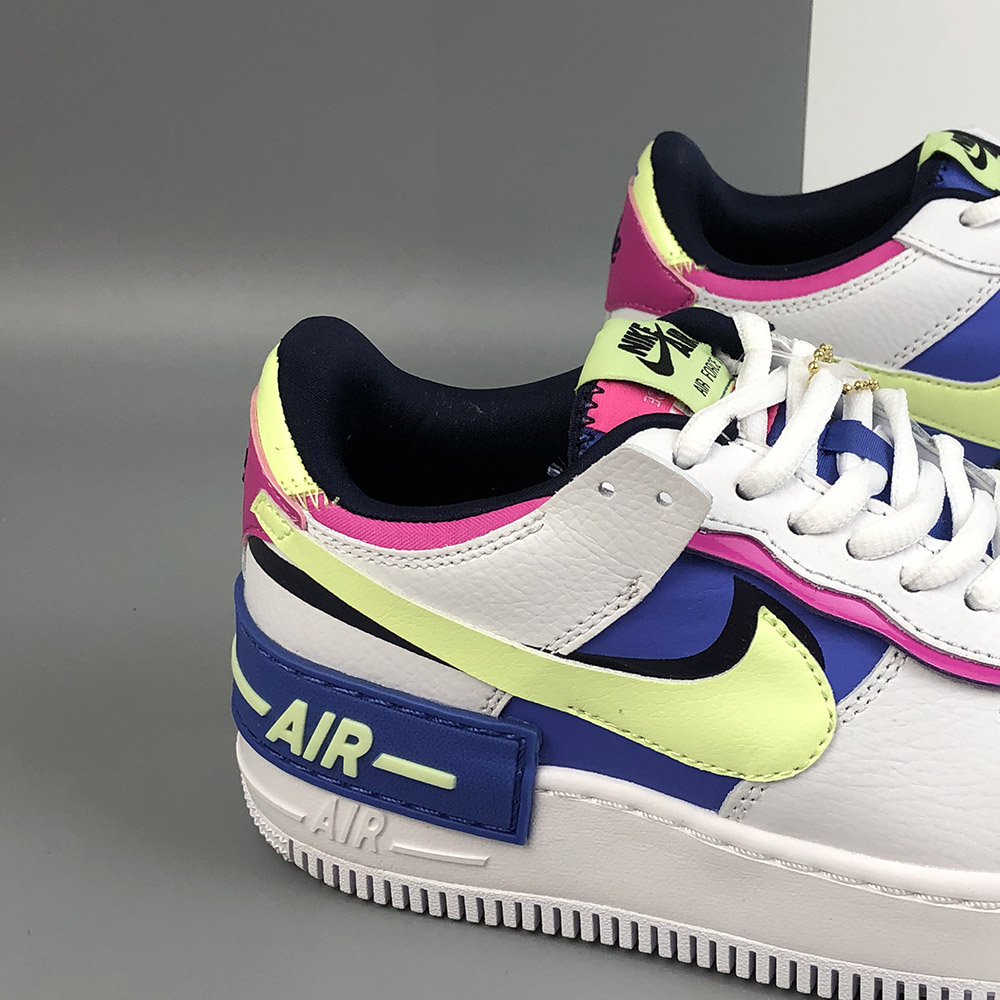 air force 1 shadow white barely volt sapphire fire pink