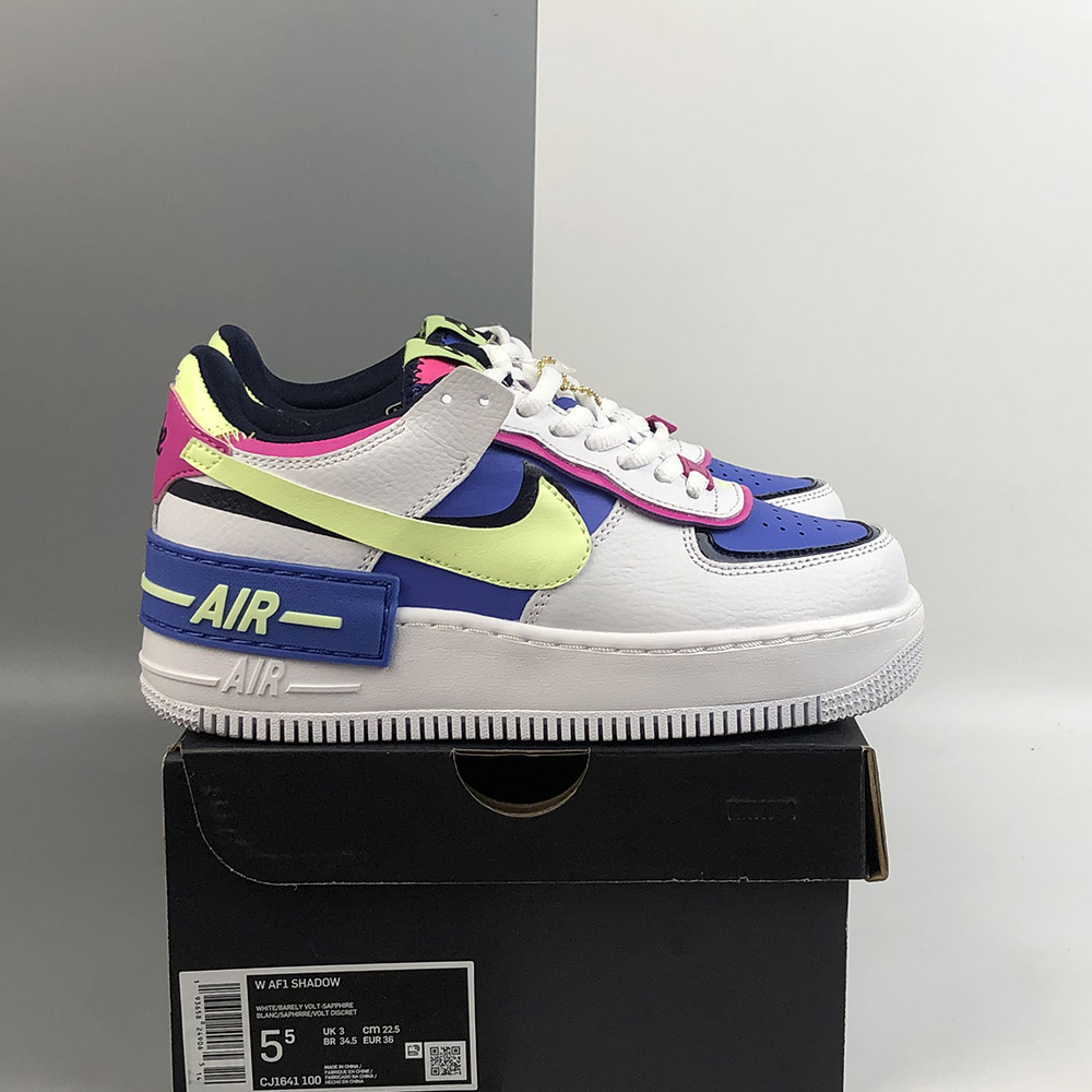 nike air force 1 shadow with white barely volt & sapphire