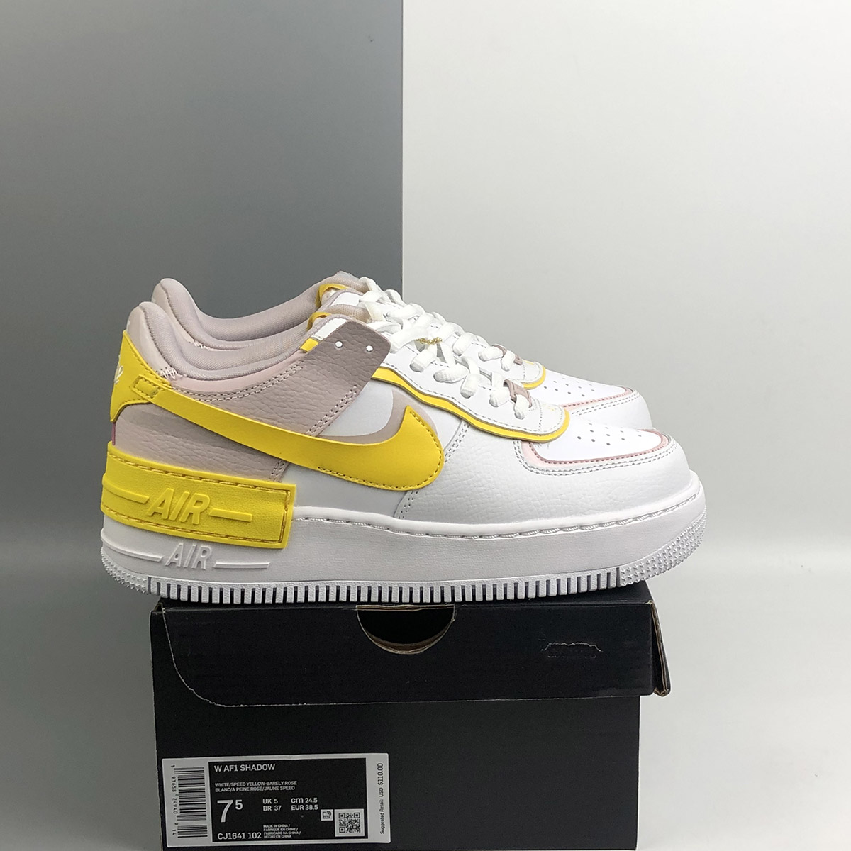 nike air force 1 shadow white barely rose speed yellow