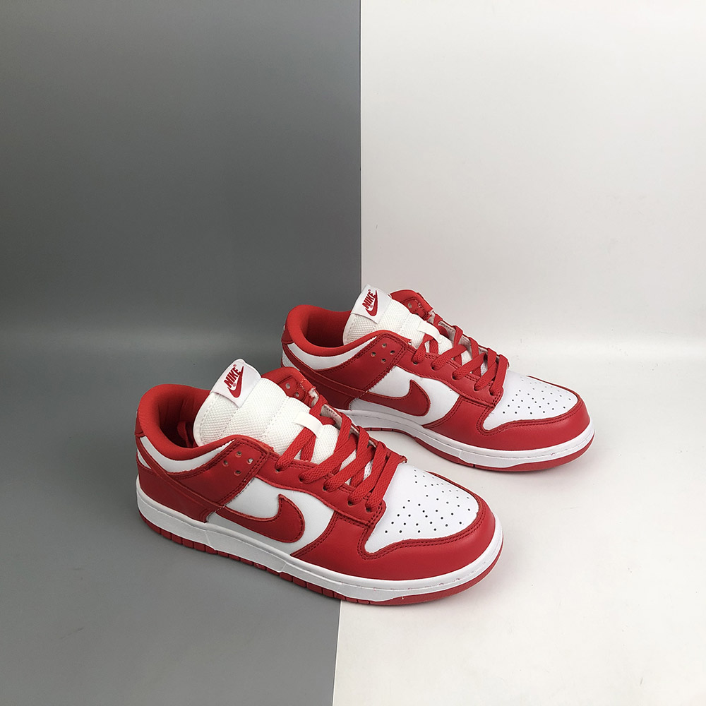 nike dunk low sp white university red