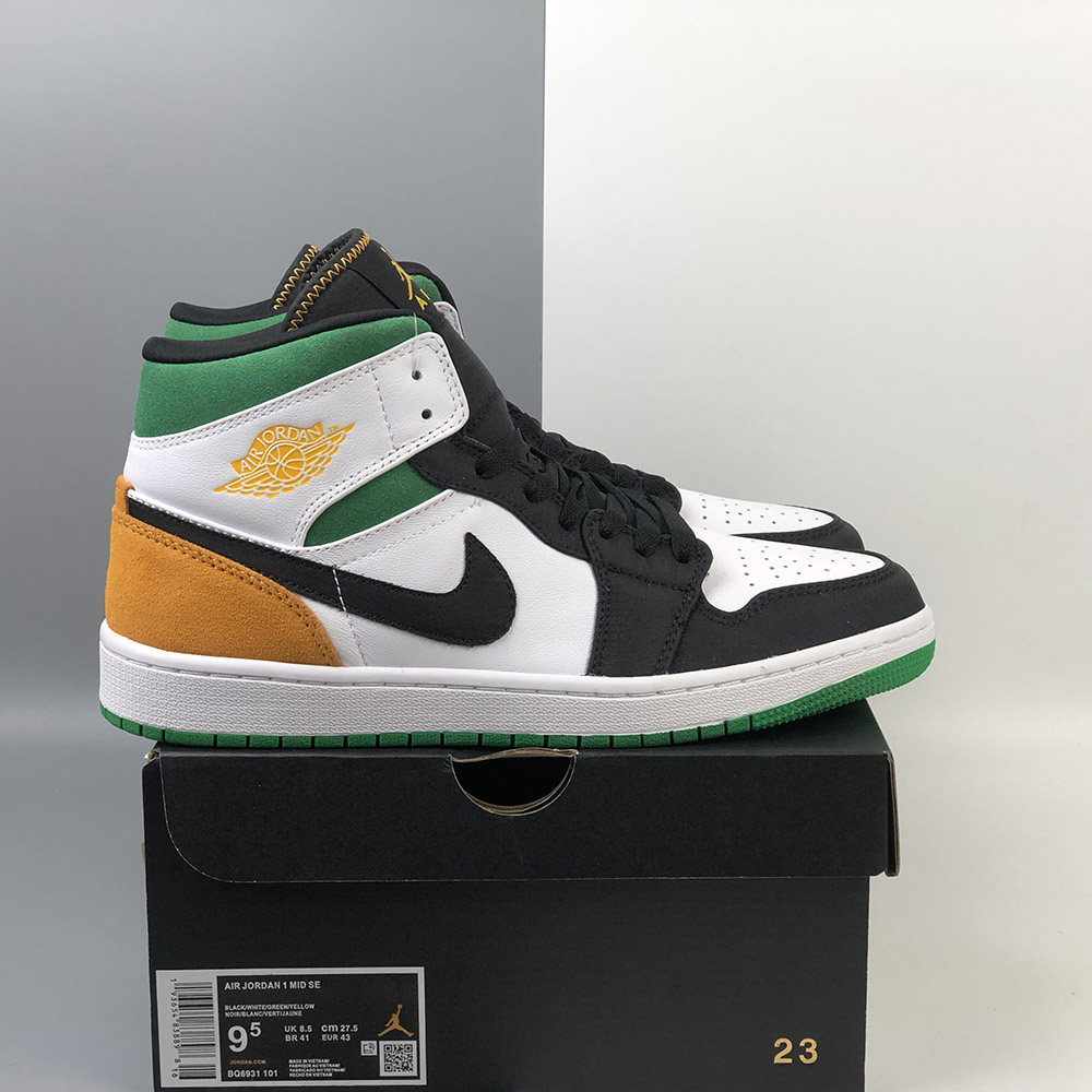 air jordan 1 mid se in lucky green and laser orange