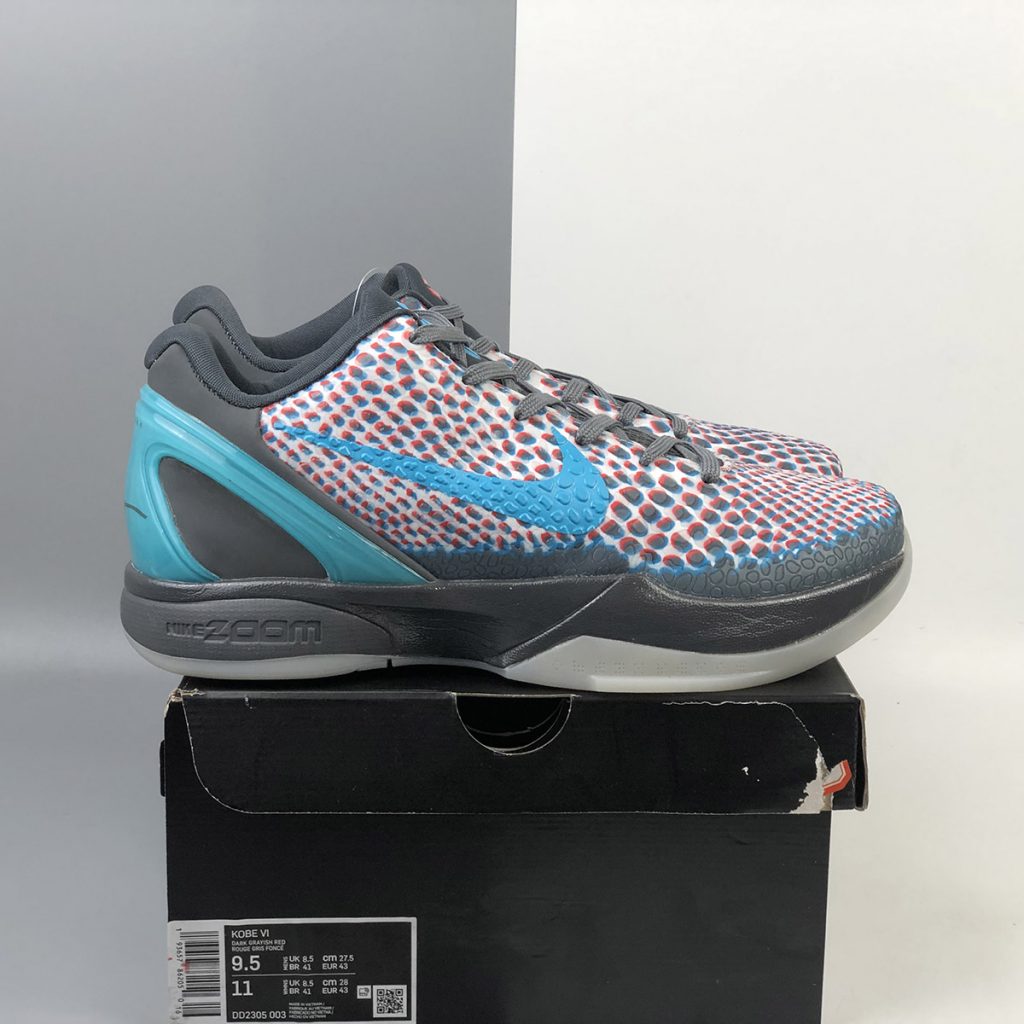 Nike Kobe 6 Protro “3D Hollywood” Dark Grey/Daring Red-Chlorine Blue ...