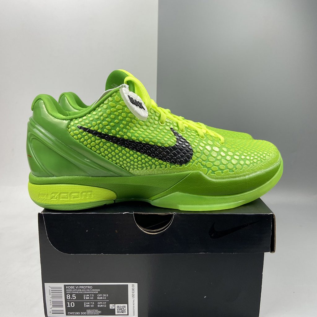 Nike Kobe 6 Protro ‘Grinch’ Green Apple/Volt/Crimson/Black For Sale ...