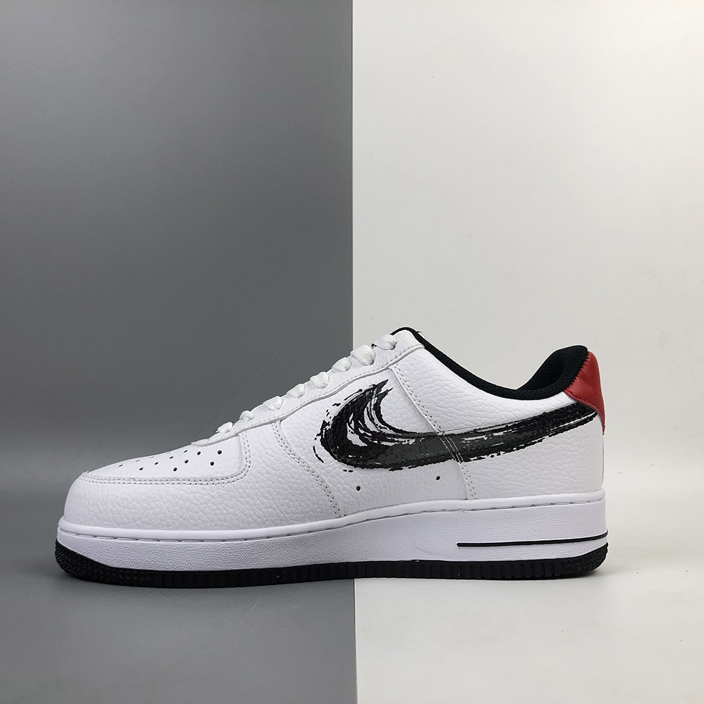 air force 1 black white red