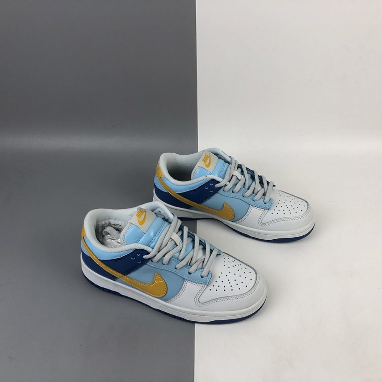 nike low dunks blue and yellow