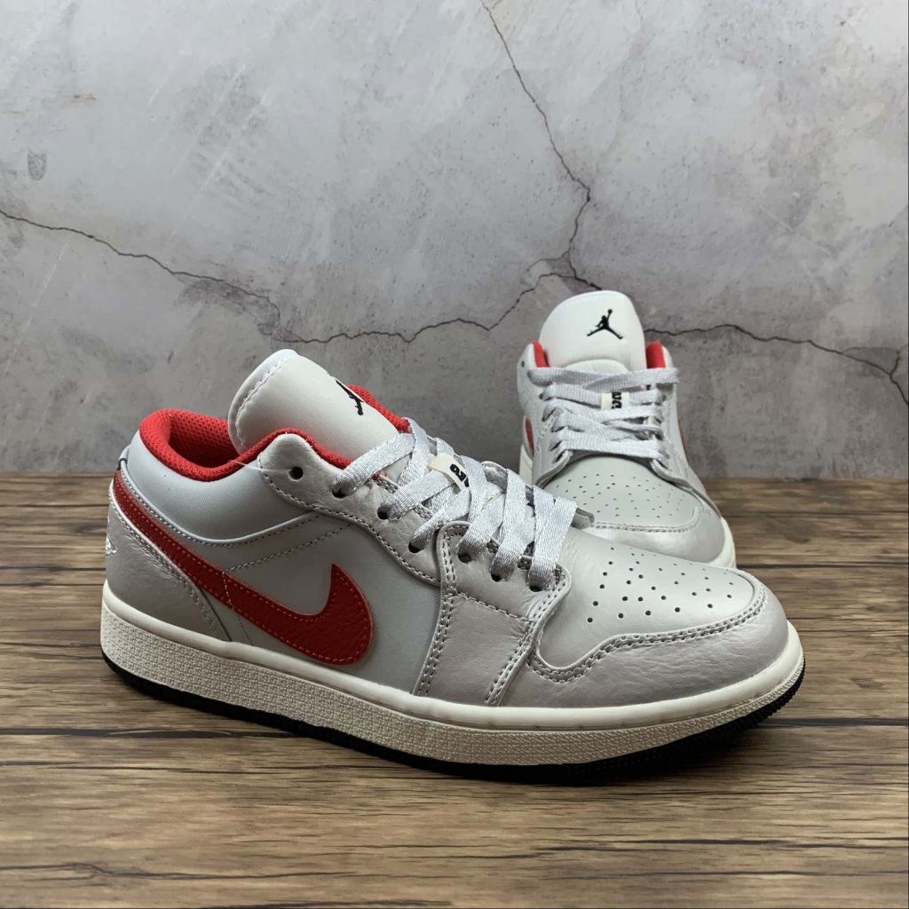 Air Jordan 1 Low Premium Grey University Red For Sale – The Sole Line