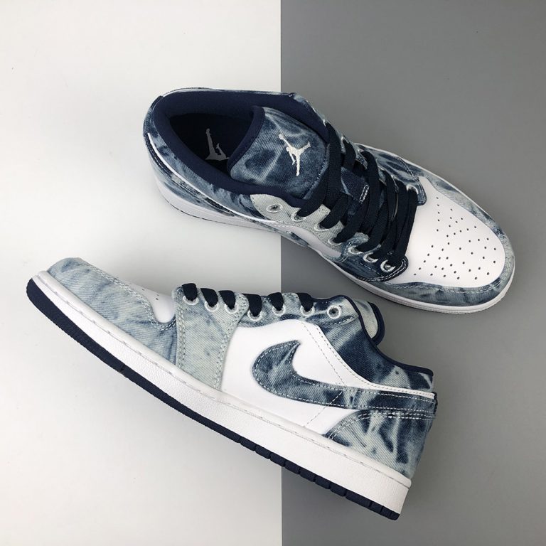 washed denim air jordan 1 low