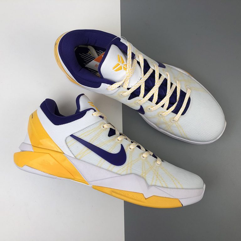 Nike Kobe 7 ‘Lakers Home’ White/Concord-Del Sol-Pure Platinum – The ...