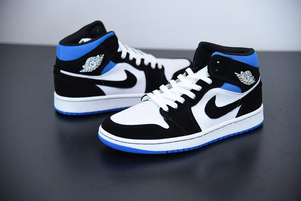 jordan 1 mid royal white black