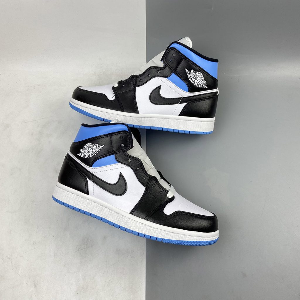 jordan 1 mid royal white black