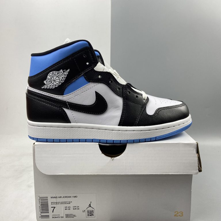 jordan 1 mid royal white black