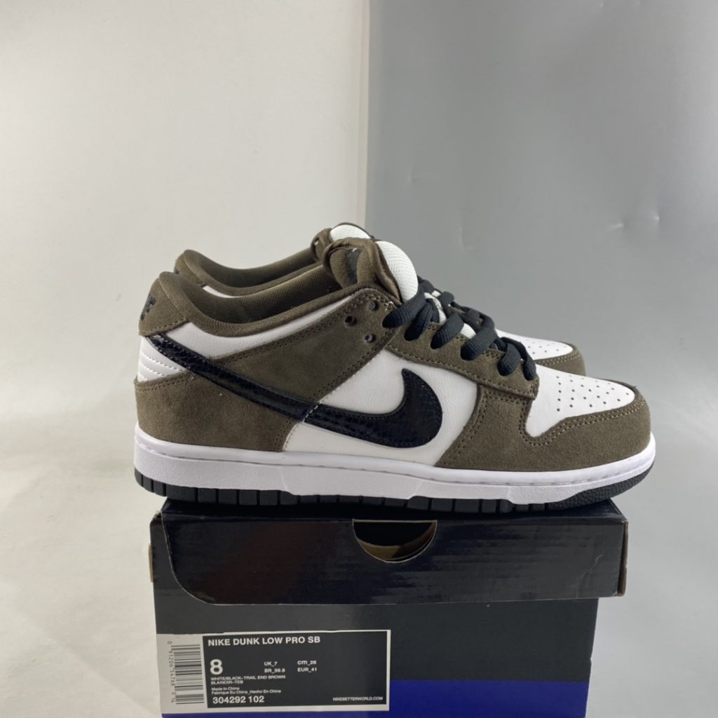 Nike SB Dunk Low White Black Trail End Brown For Sale – The Sole Line