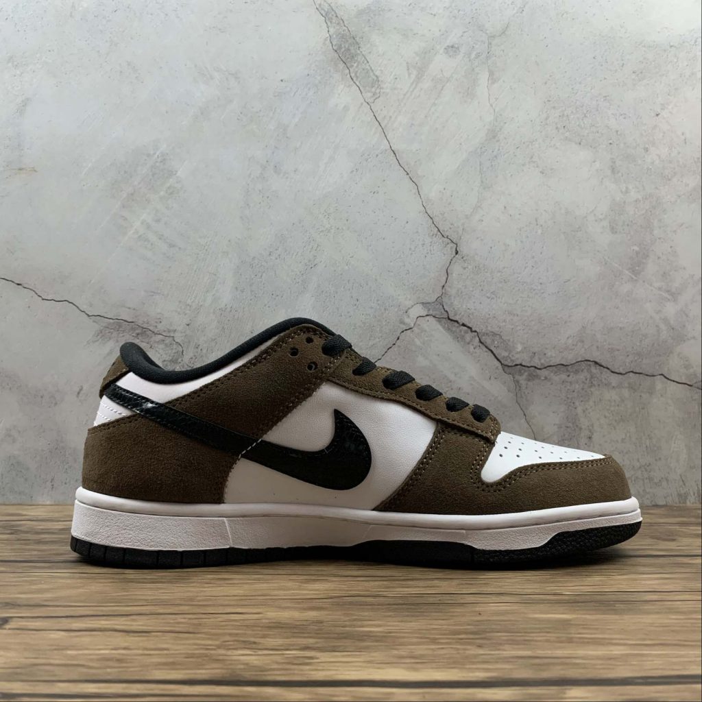 white and brown low dunks