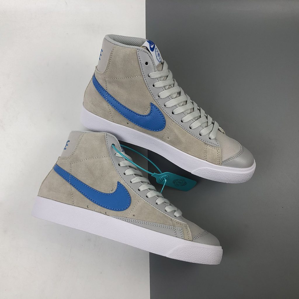 Nike Blazer Mid ’77 Grey Fog/Light Photo Blue-White For Sale – The Sole ...