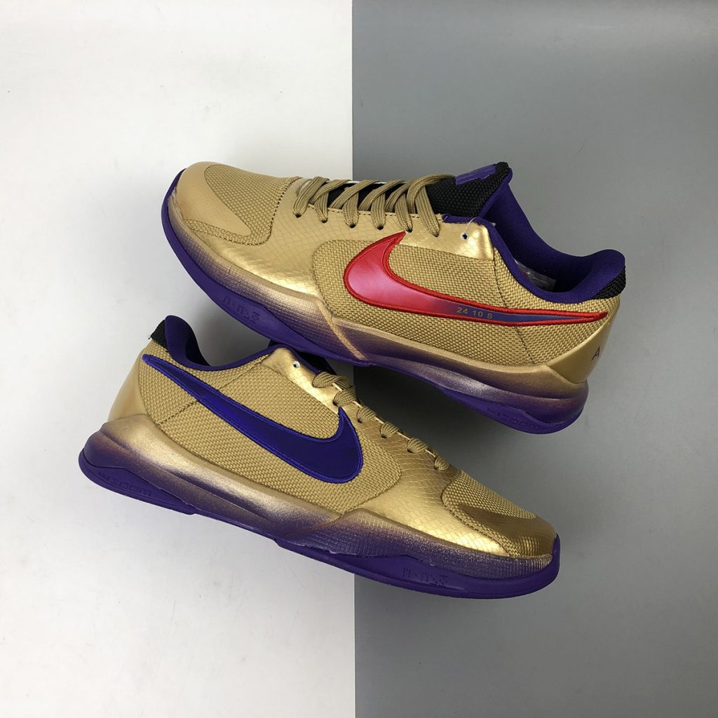 Undefeated X Nike Kobe 5 Protro “hall Of Fame” Metallic Gold Field Purple Multi Color The Sole