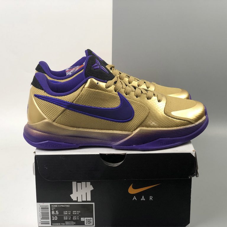 Undefeated x Nike Kobe 5 Protro “Hall of Fame” Metallic Gold/Field ...