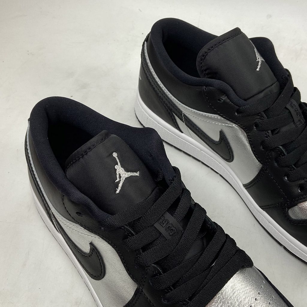 air jordan 1 low se black metallic silver