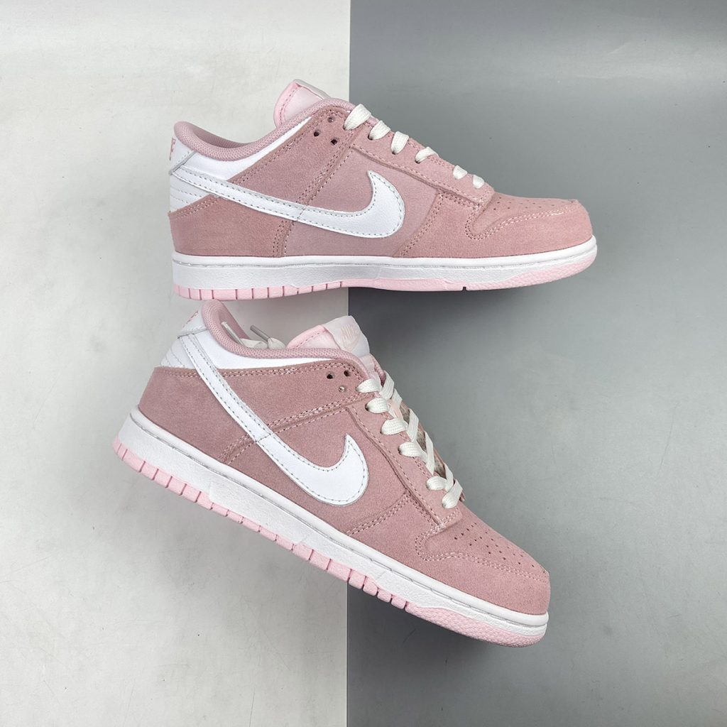 nike dunk low gs white pink