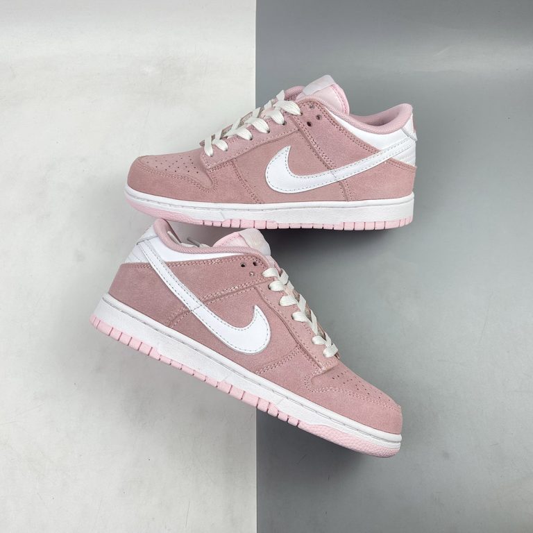 nike dunk low gs white pink