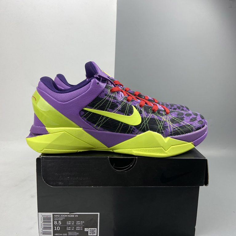 Nike Kobe 7 Supreme Christmas Day “Leopard” Violet Pop/Volt-Inc-Action ...