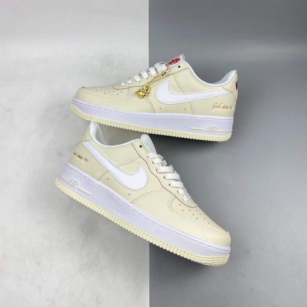 Nike Air Force 1 ’07 “Popcorn” Coconut Milk/White-University Red For ...