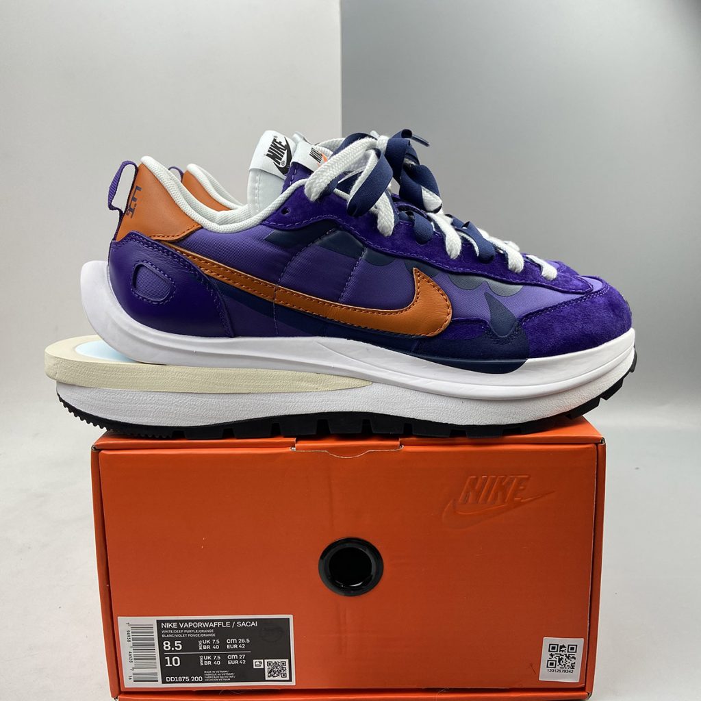 sacai x Nike Vaporwaffle Purple Orange For Sale – The Sole Line
