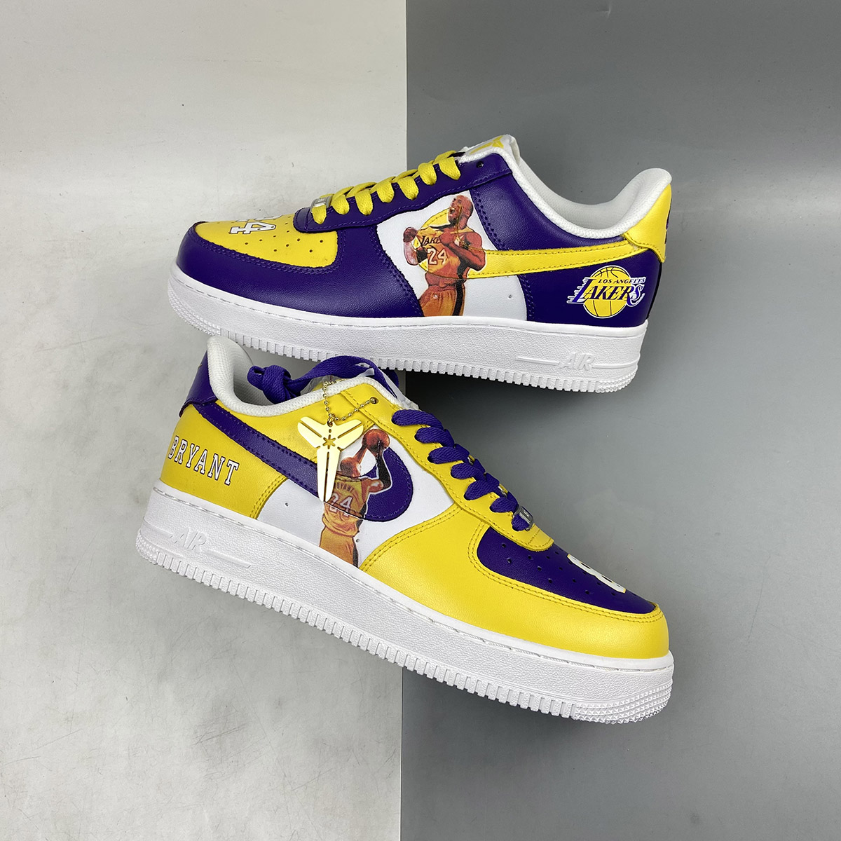 Custom Nike Air Force 1 Low ‘Lakers’ Purple Yellow White By You – The ...