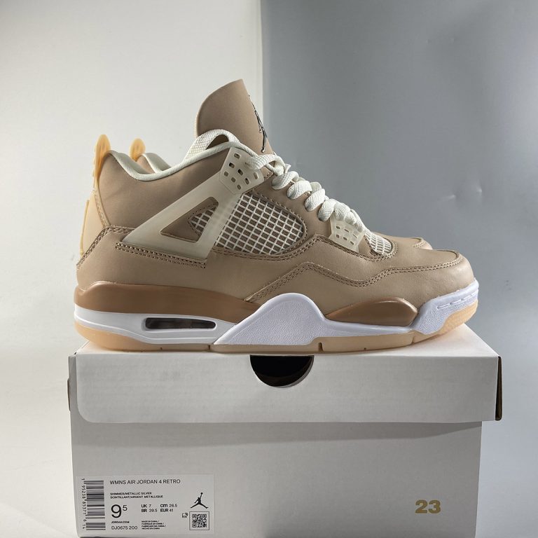 Air Jordan 4 Shimmer/Bronze Eclipse-Orange Quartz-Metallic Silver For ...