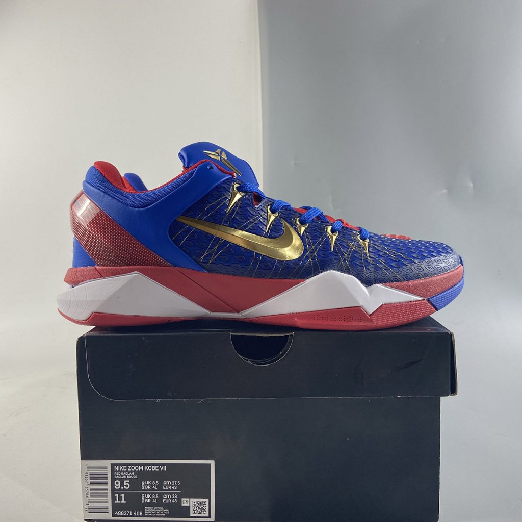 Nike Kobe 7 System Blue Red Gold White For Sale – The Sole Line