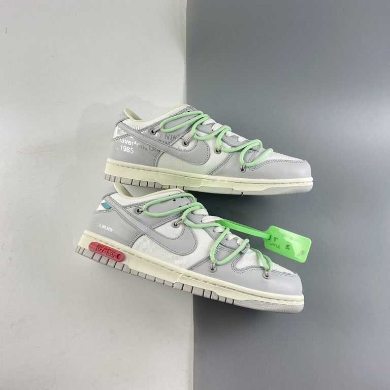 Off-White x Nike Dunk Low “07 To 50” Grey White Green For Sale – The ...