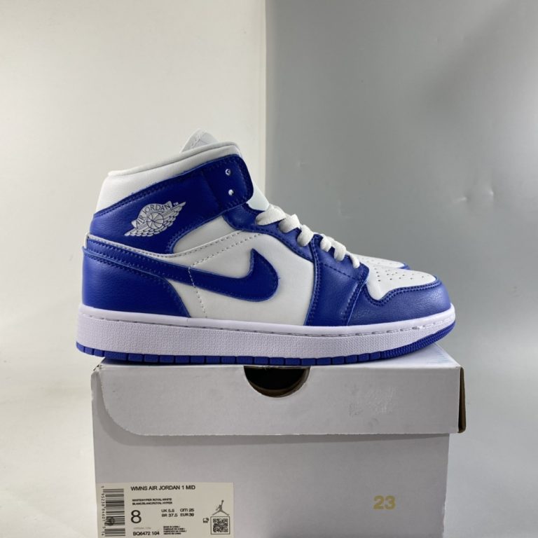 Air Jordan 1 Mid ‘Kentucky’ White/Hyper Royal For Sale – The Sole Line