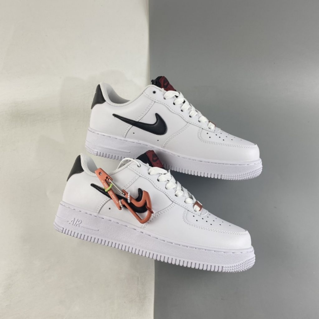 Nike Air Force 1 Low “Carabiner Swoosh” White/Black-Red For Sale – The ...