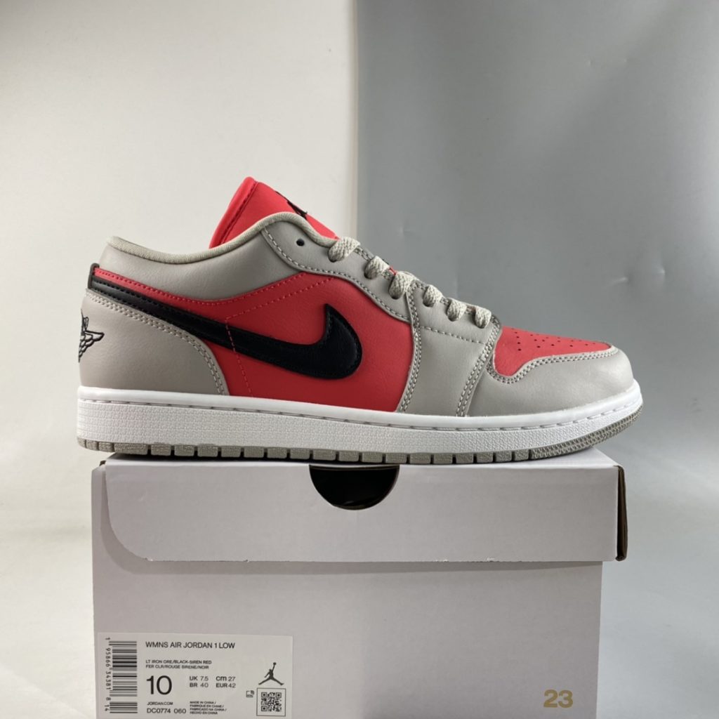 Air Jordan 1 Low Light Iron Ore/Black-Siren Red For Sale – The Sole Line