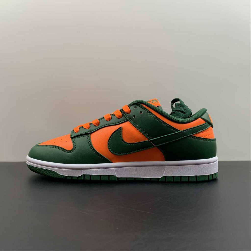 Nike Dunk Low “Miami Hurricanes” Team Dark Green/Team Orange-White For ...