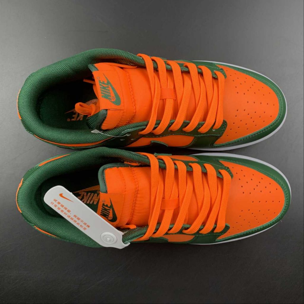 Nike Dunk Low “Miami Hurricanes” Team Dark Green/Team Orange-White For ...