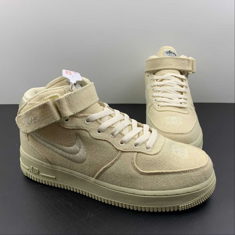 Stussy x Nike Air Force 1 Mid “Fossil Stone” DJ7841-200 For Sale – The ...