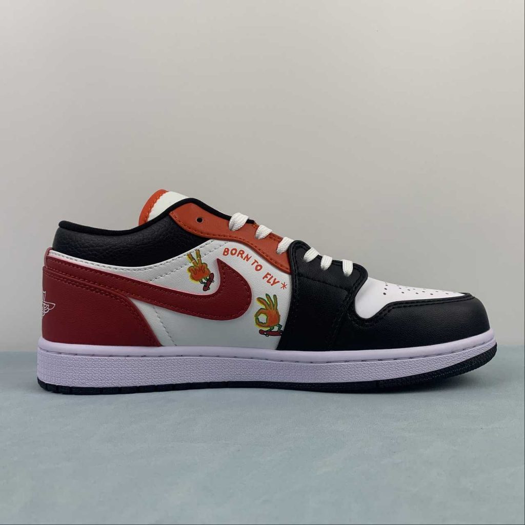 Air Jordan 1 Low “flaming Swoosh” Whiteblack Red Orange Flame For Sale The Sole Line 7032